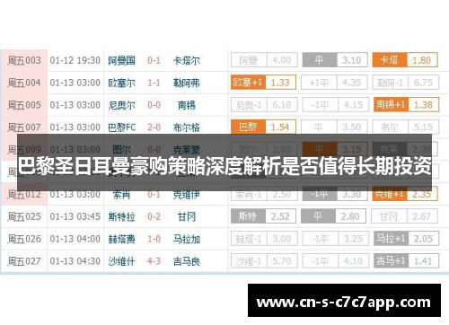 巴黎圣日耳曼豪购策略深度解析是否值得长期投资 巴黎圣日耳曼豪购策略深度解析是否值得长期投资